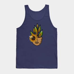 Save the Bees - Tropical House Plant with Sunflowers and Bees Tank Top